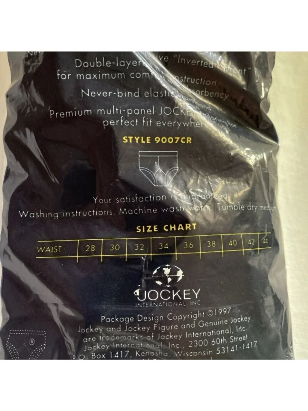 1997 Jockey Classic 3-Pack White Briefs Size 38 100% Cotton Y-Front Mens